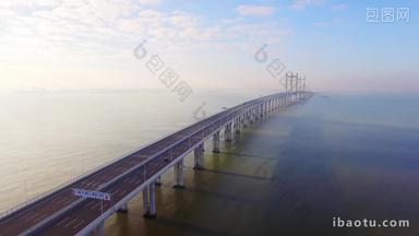 跨海大桥桥梁工程跨海通道航拍